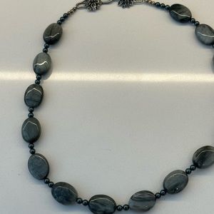 Vintage gray stone necklace